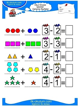 Çocuklar İçin toplam işlemi yaprak testleri 